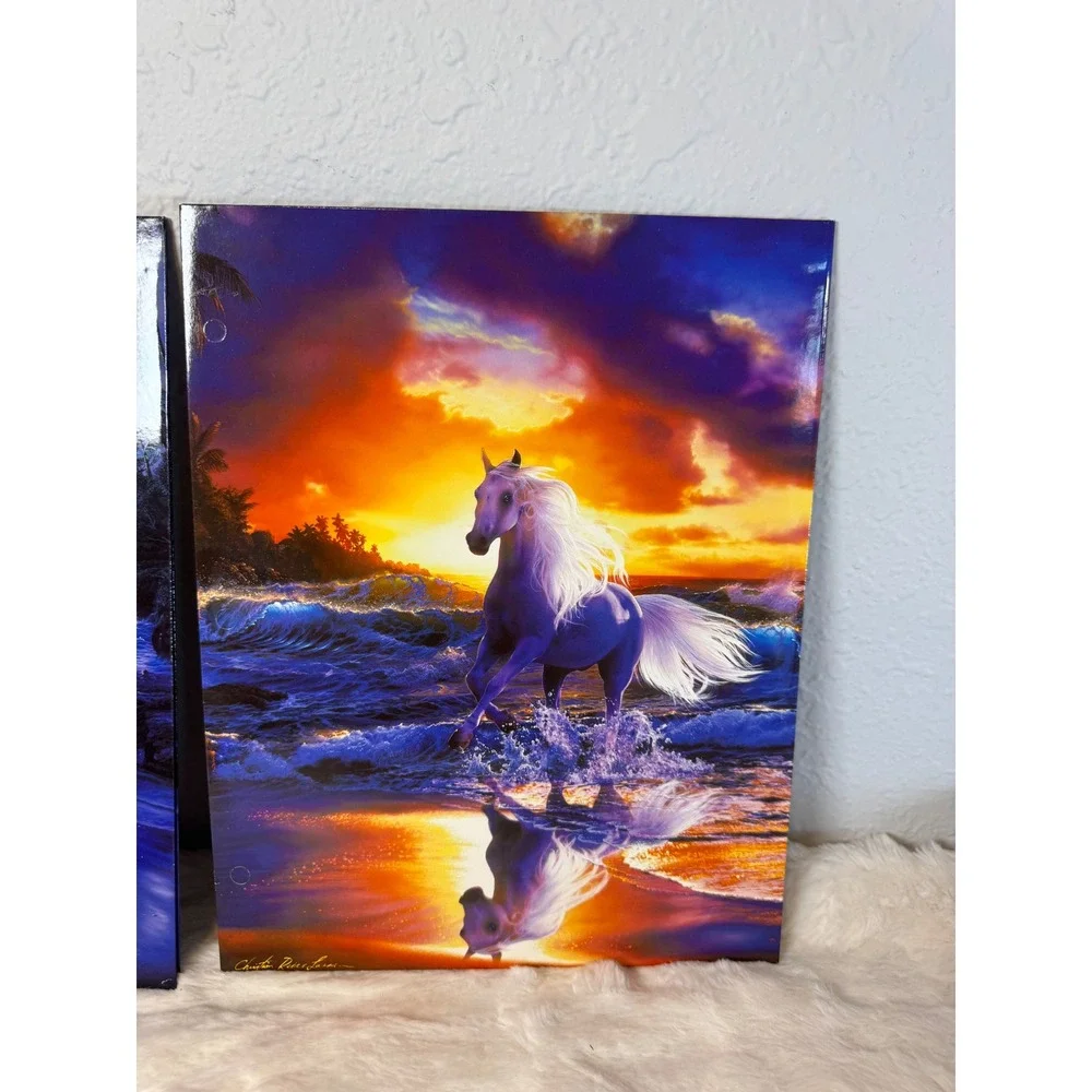 Christian Riese Lassen White Horse Sea Art Folders Set of 2